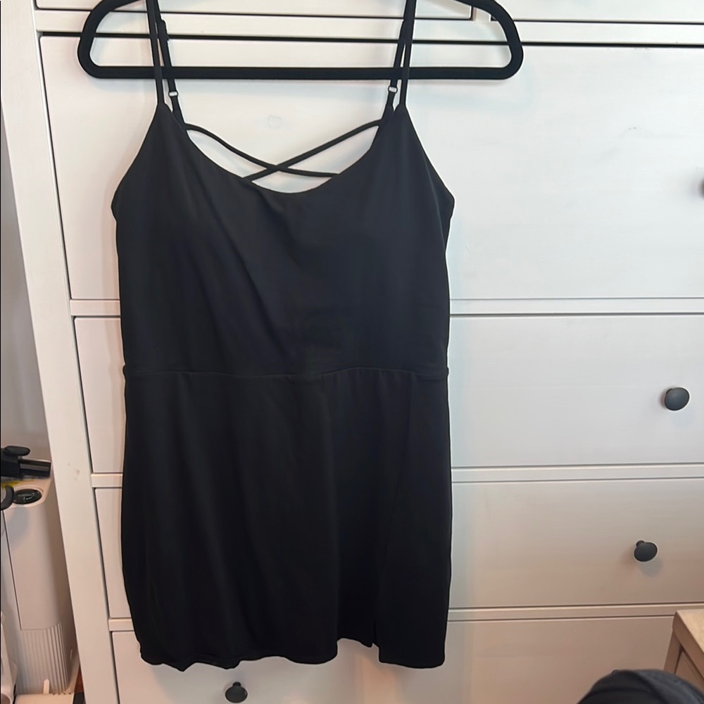 Express Black Dress with Strappy Design